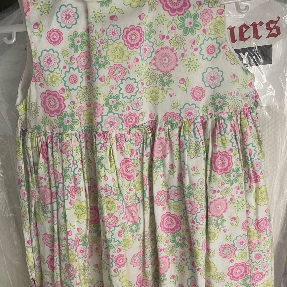 Papo d'Anjo Floral Dress with Pink and Green Accents